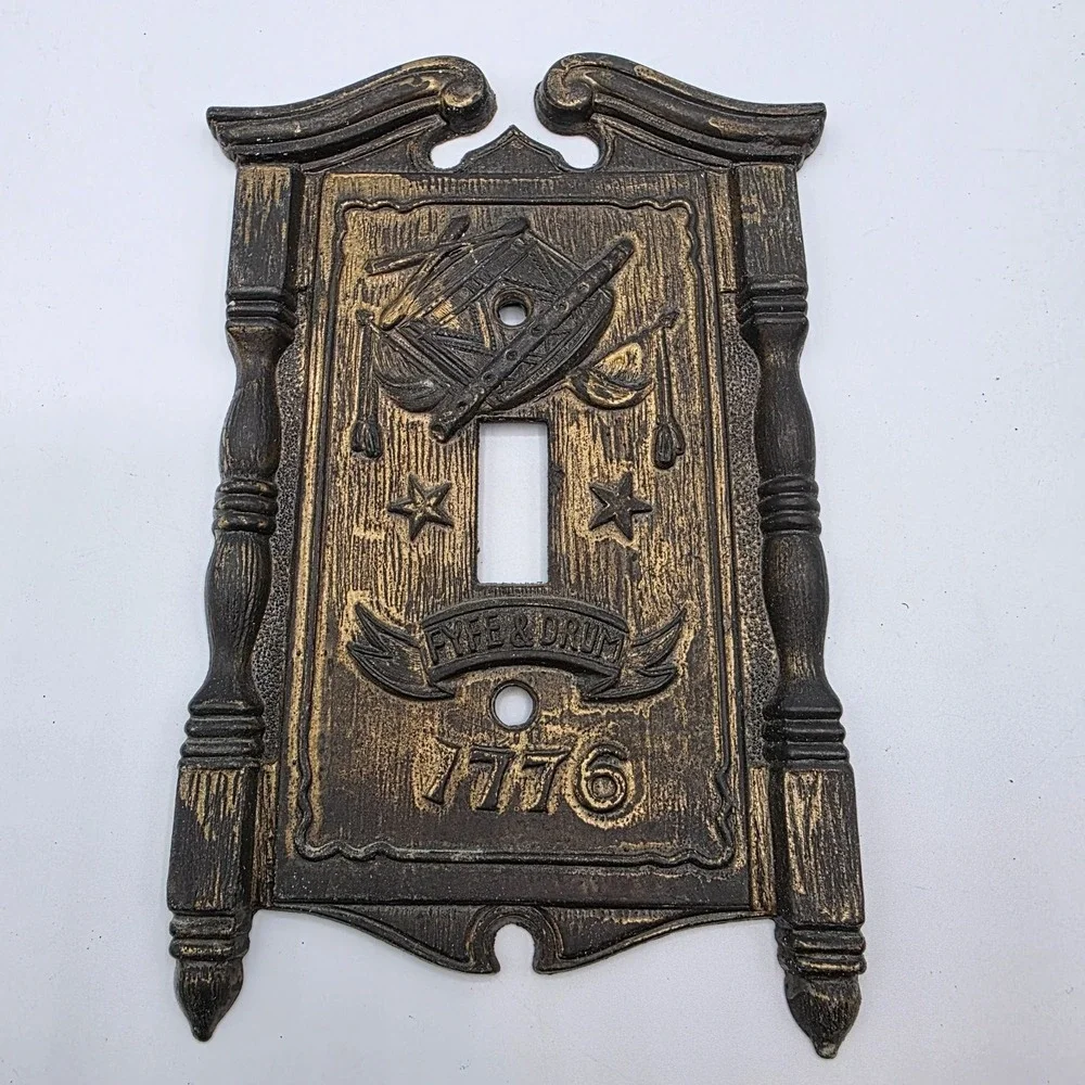 American Tack Fife Drum 1776 Decorative Light Switch Plate Cover Colonial 1968